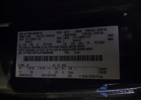 2018 Ford F-150 Xlt из США, поврежденный, VIN 1FTEX1EPXJFB09948